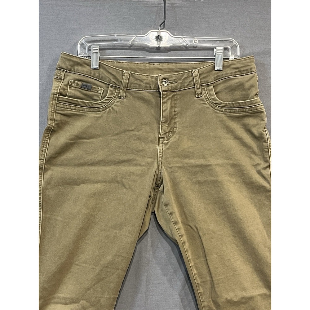 KHUL Chino Pants Womens 12 REG Green Hiking Outdoors Camping 34 x 30 Mid Rise - Picture 5 of 12